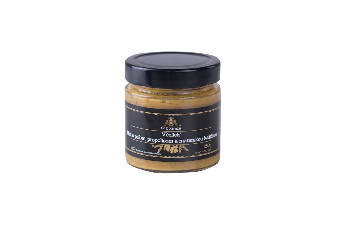 Med s peľom, propolisom a materskou kašičkou 250 g Medáreň