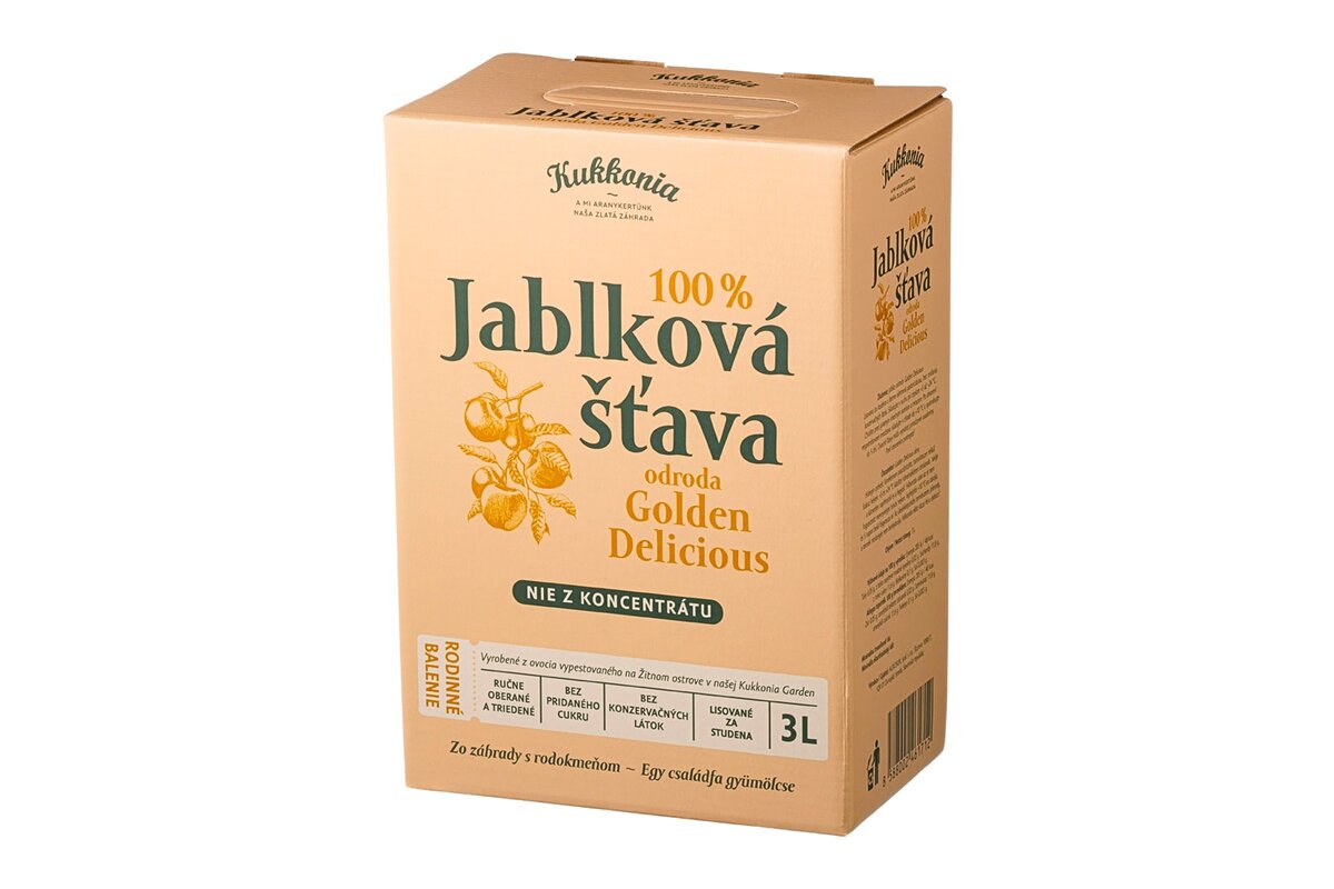 Jablková šťava "GOLDEN" 100% 3 l Kukkonia