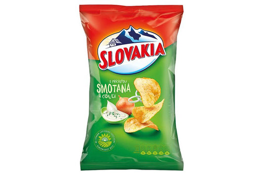 Slovakia Chips s príchuťou Smotana a cibuľa 130 g